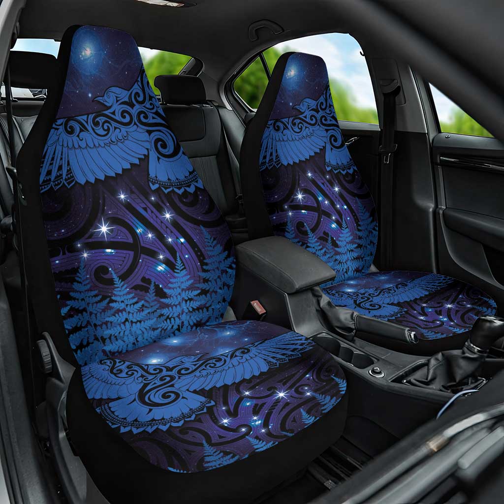 New Zealand Kea Bird Car Seat Cover Maori Tattoo and Silver Fern Matariki Style