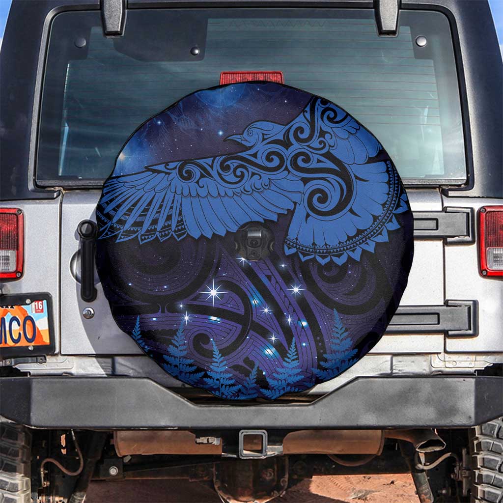 New Zealand Kea Bird Spare Tire Cover Maori Tattoo and Silver Fern Matariki Style