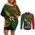 Custom Papua New Guinea Chimbu Province Couples Matching Off Shoulder Short Dress and Long Sleeve Button Shirts PNG Birds Of Paradise Polynesian Arty Style LT03 Green - Polynesian Pride