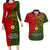 Papua New Guinea Eastern Highlands Province Couples Matching Long Sleeve Bodycon Dress and Hawaiian Shirt PNG Birds Of Paradise Polynesian Arty Style LT03 Green - Polynesian Pride