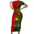 Papua New Guinea Eastern Highlands Province Short Sleeve Bodycon Dress PNG Birds Of Paradise Polynesian Arty Style LT03 Long Dress Green - Polynesian Pride