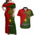 Custom Papua New Guinea Eastern Highlands Province Couples Matching Off Shoulder Maxi Dress and Hawaiian Shirt PNG Birds Of Paradise Polynesian Arty Style LT03 Green - Polynesian Pride