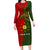 Custom Papua New Guinea Eastern Highlands Province Long Sleeve Bodycon Dress PNG Birds Of Paradise Polynesian Arty Style LT03 Long Dress Green - Polynesian Pride