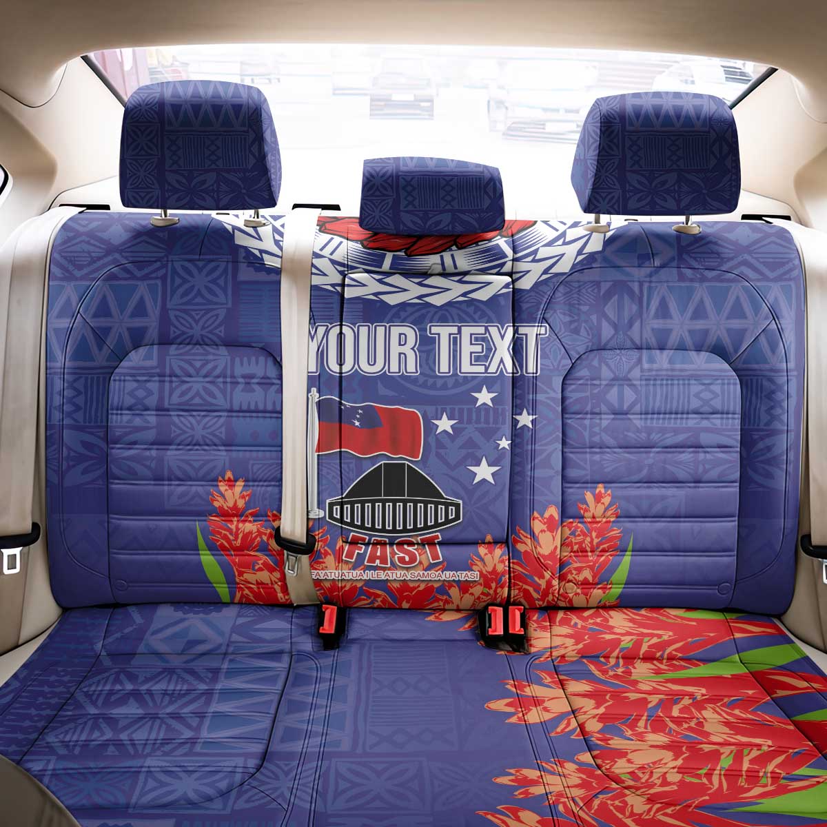 FAST Party Samoa Back Car Seat Cover Ula Fala Teuila Polynesian Tapa Pattern LT03 - Polynesian Pride