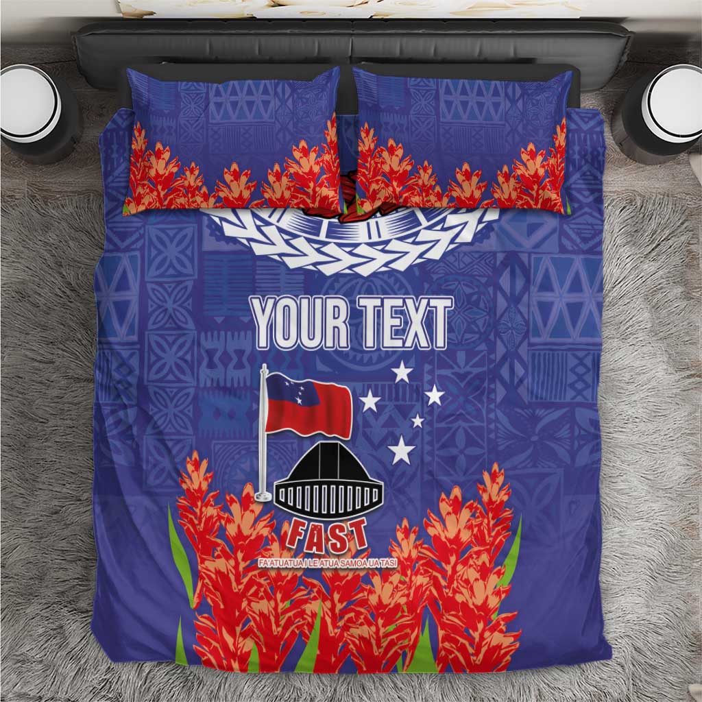 FAST Party Samoa Bedding Set Ula Fala Teuila Polynesian Tapa Pattern LT03 Blue - Polynesian Pride
