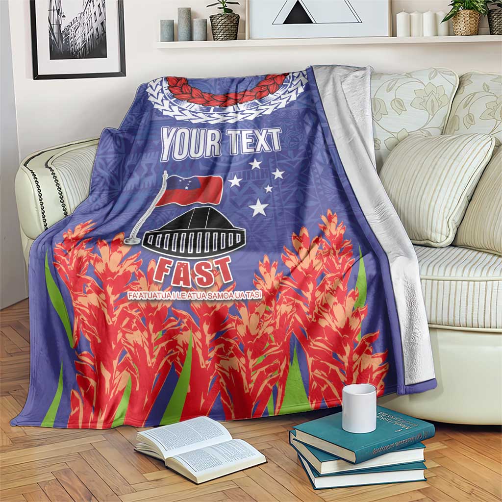 FAST Party Samoa Blanket Ula Fala Teuila Polynesian Tapa Pattern LT03 Blue - Polynesian Pride