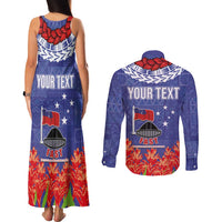FAST Party Samoa Couples Matching Tank Maxi Dress and Long Sleeve Button Shirt Ula Fala Teuila Polynesian Tapa Pattern LT03 - Polynesian Pride