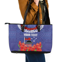 FAST Party Samoa Leather Tote Bag Ula Fala Teuila Polynesian Tapa Pattern LT03 - Polynesian Pride