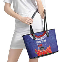 FAST Party Samoa Leather Tote Bag Ula Fala Teuila Polynesian Tapa Pattern LT03 - Polynesian Pride