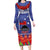 FAST Party Samoa Long Sleeve Bodycon Dress Ula Fala Teuila Polynesian Tapa Pattern