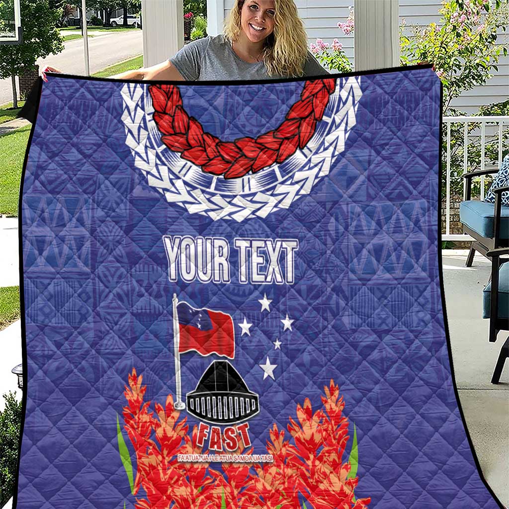 FAST Party Samoa Quilt Ula Fala Teuila Polynesian Tapa Pattern LT03 Blue - Polynesian Pride