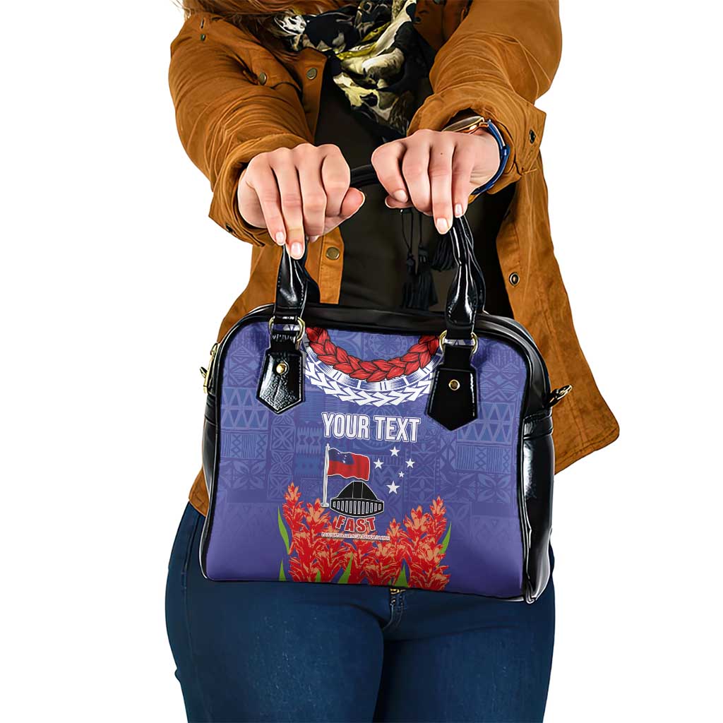 FAST Party Samoa Shoulder Handbag Ula Fala Teuila Polynesian Tapa Pattern LT03 One Size Blue - Polynesian Pride