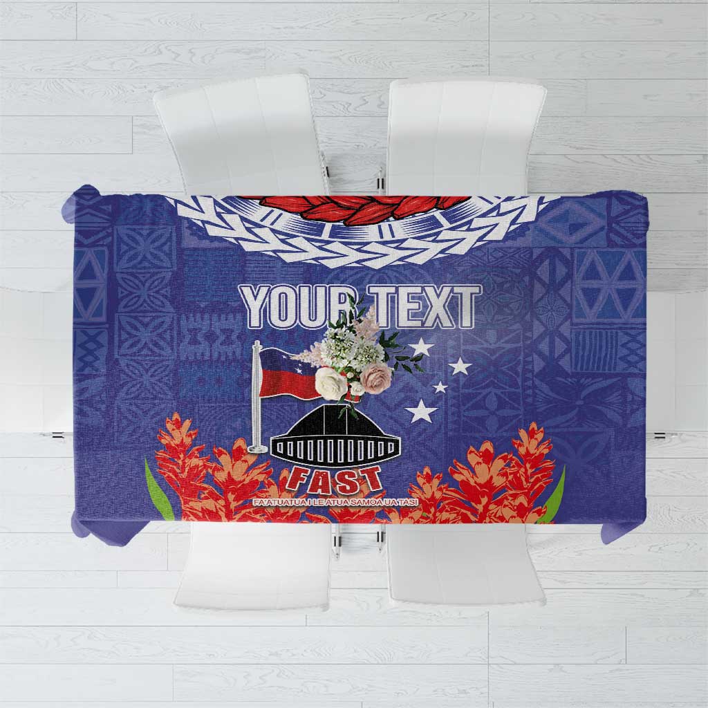 FAST Party Samoa Tablecloth Ula Fala Teuila Polynesian Tapa Pattern LT03 Blue - Polynesian Pride