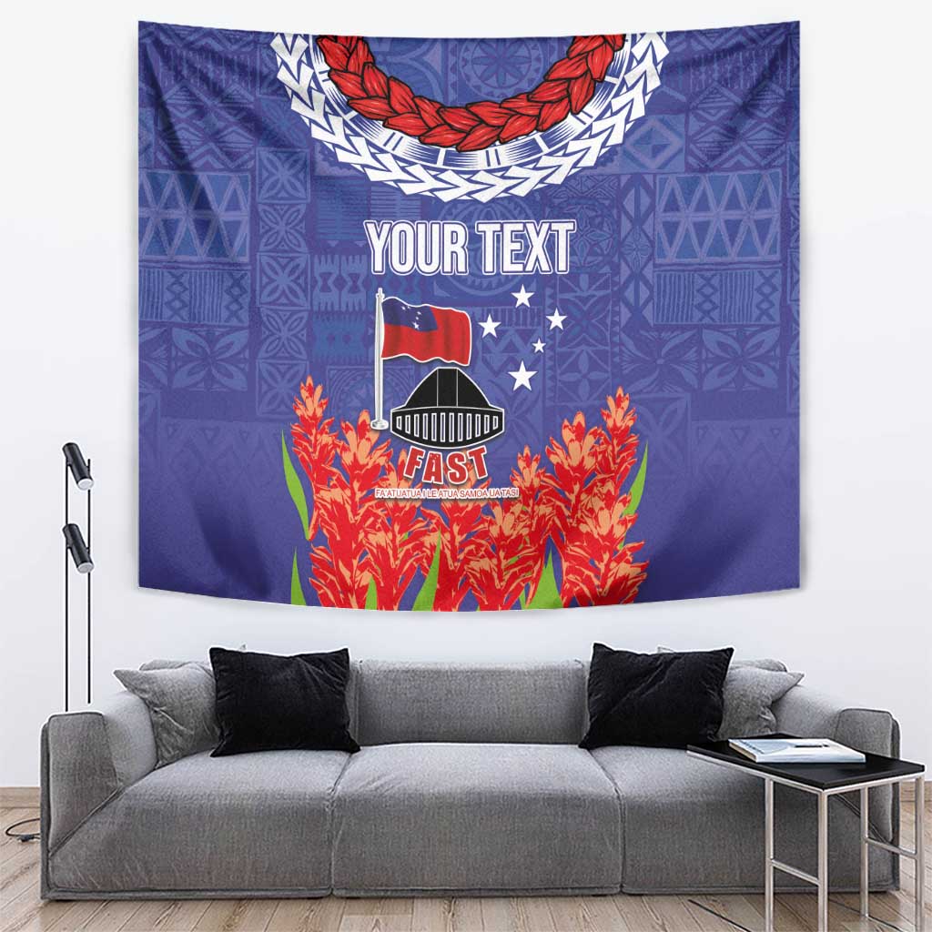 FAST Party Samoa Tapestry Ula Fala Teuila Polynesian Tapa Pattern LT03 Blue - Polynesian Pride
