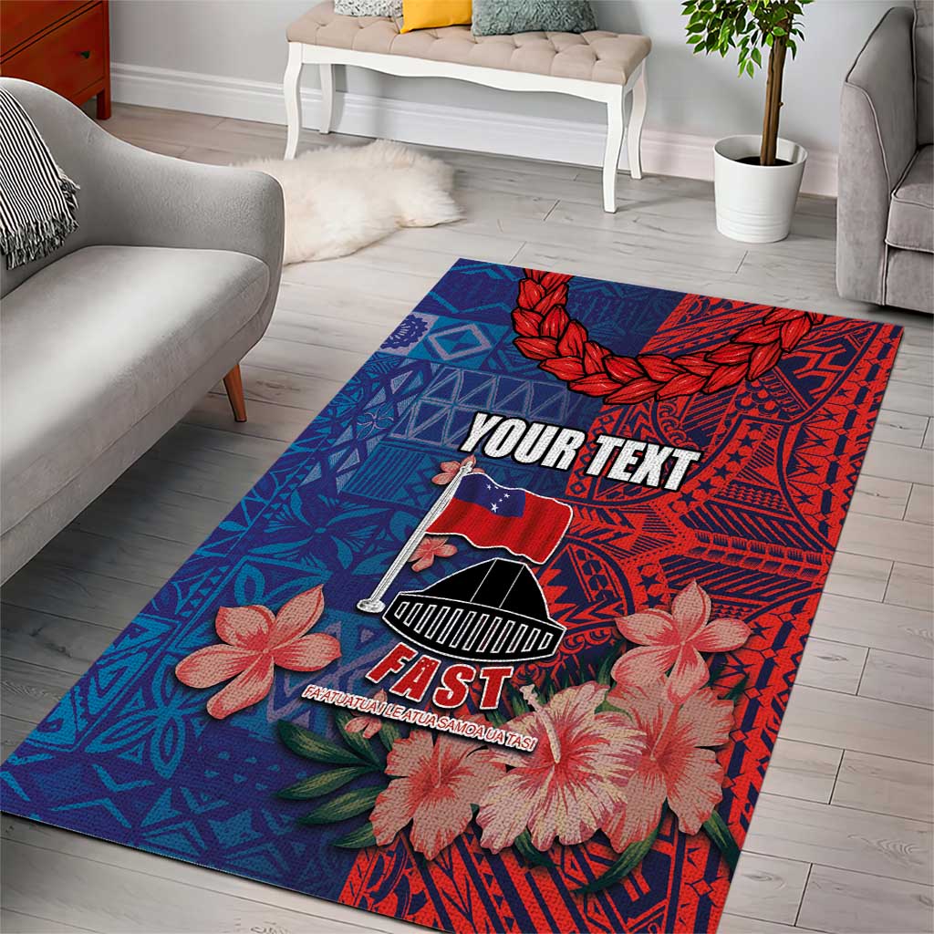 CHOGM FAST Samoa 2024 Area Rug Samoan Tapa Tribal and Ornament Pattern with Hibiscus LT03 - Polynesian Pride