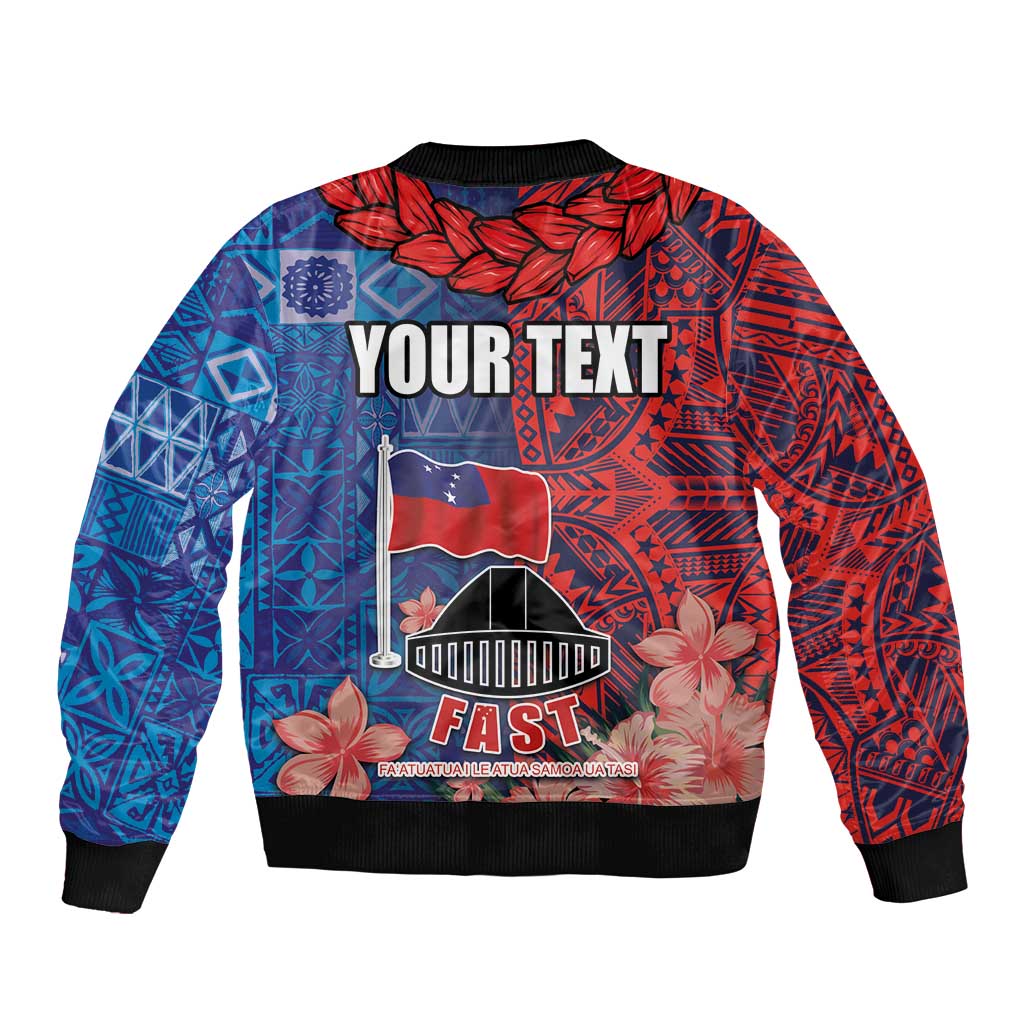 CHOGM FAST Samoa 2024 Bomber Jacket Samoan Tapa Tribal and Ornament Pattern with Hibiscus LT03 - Polynesian Pride