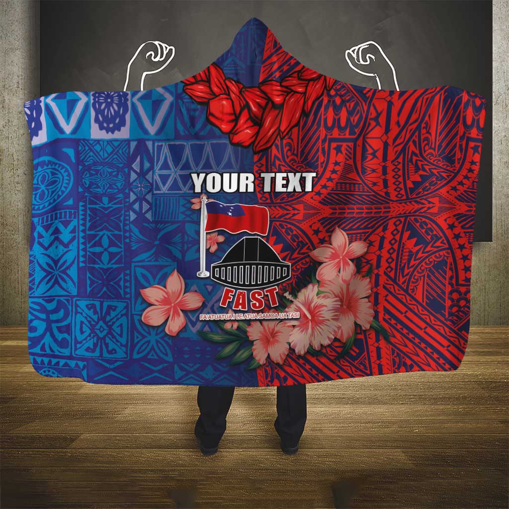 CHOGM FAST Samoa 2024 Hooded Blanket Samoan Tapa Tribal and Ornament Pattern with Hibiscus LT03 - Polynesian Pride