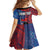 CHOGM FAST Samoa 2024 Kid Short Sleeve Dress Samoan Tapa Tribal and Ornament Pattern with Hibiscus