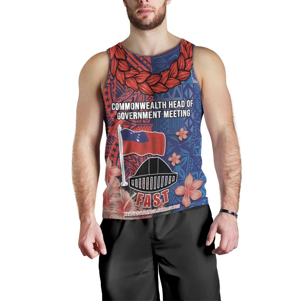 CHOGM FAST Samoa 2024 Men Tank Top Samoan Tapa Tribal and Ornament Pattern with Hibiscus LT03 - Polynesian Pride