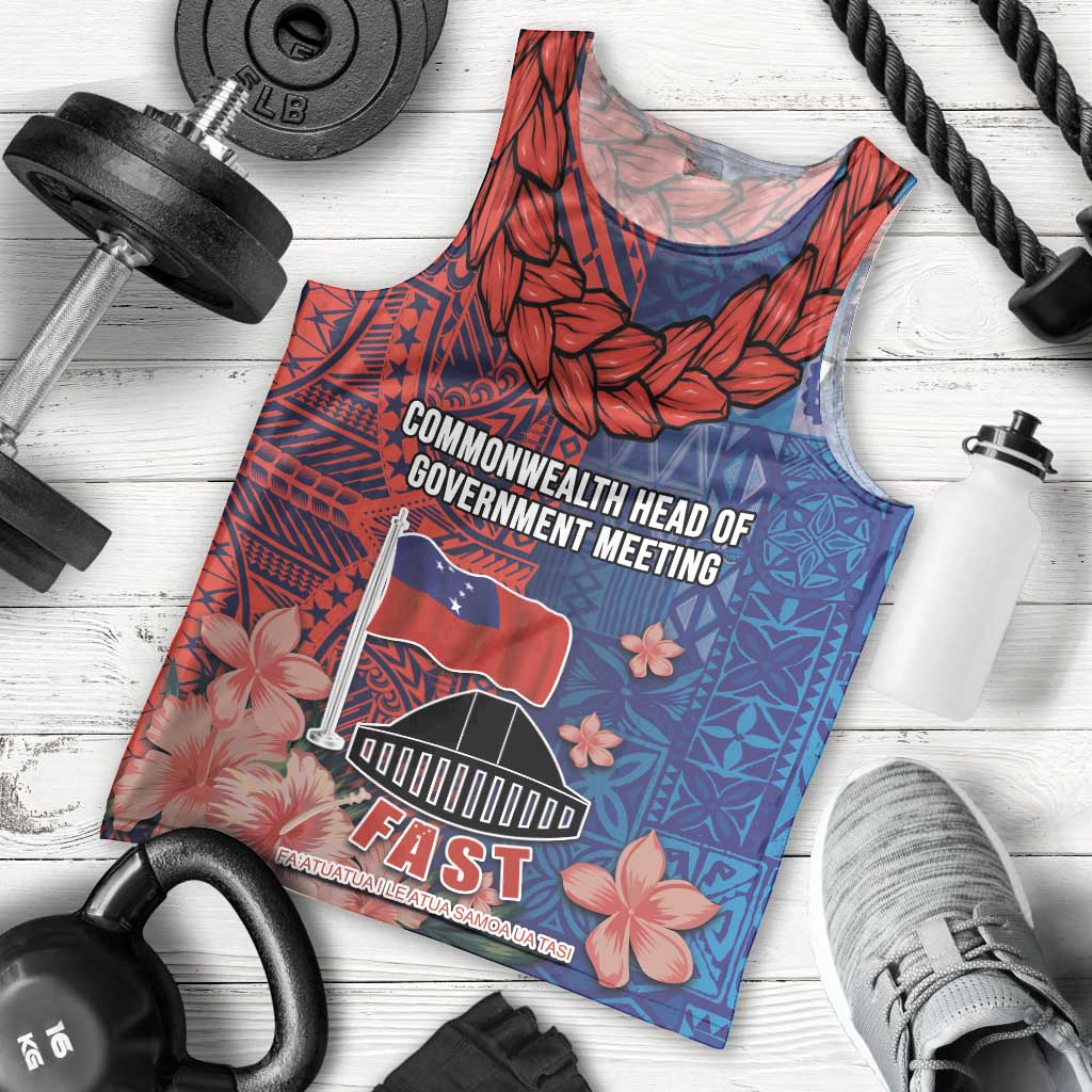 CHOGM FAST Samoa 2024 Men Tank Top Samoan Tapa Tribal and Ornament Pattern with Hibiscus LT03 - Polynesian Pride
