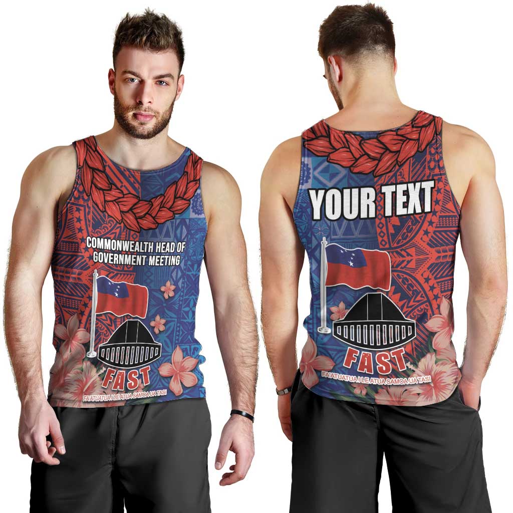 CHOGM FAST Samoa 2024 Men Tank Top Samoan Tapa Tribal and Ornament Pattern with Hibiscus LT03 - Polynesian Pride