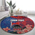 CHOGM FAST Samoa 2024 Round Carpet Samoan Tapa Tribal and Ornament Pattern with Hibiscus