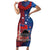 CHOGM FAST Samoa 2024 Short Sleeve Bodycon Dress Samoan Tapa Tribal and Ornament Pattern with Hibiscus