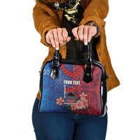 CHOGM FAST Samoa 2024 Shoulder Handbag Samoan Tapa Tribal and Ornament Pattern with Hibiscus LT03 One Size Blue - Polynesian Pride