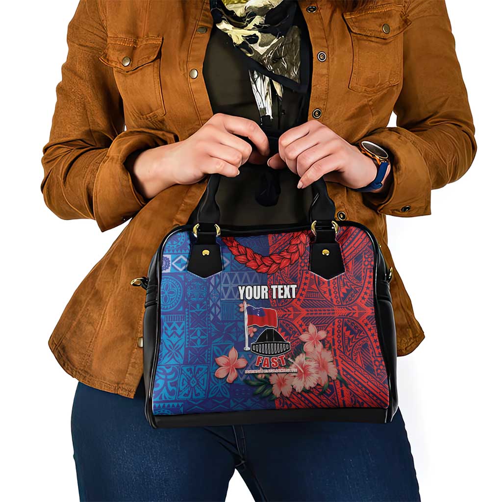 CHOGM FAST Samoa 2024 Shoulder Handbag Samoan Tapa Tribal and Ornament Pattern with Hibiscus LT03 - Polynesian Pride