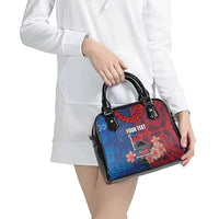 CHOGM FAST Samoa 2024 Shoulder Handbag Samoan Tapa Tribal and Ornament Pattern with Hibiscus LT03 - Polynesian Pride