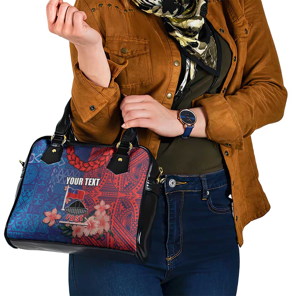 CHOGM FAST Samoa 2024 Shoulder Handbag Samoan Tapa Tribal and Ornament Pattern with Hibiscus LT03 - Polynesian Pride