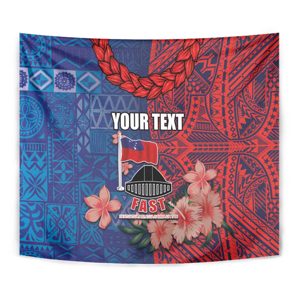 CHOGM FAST Samoa 2024 Tapestry Samoan Tapa Tribal and Ornament Pattern with Hibiscus LT03 - Polynesian Pride