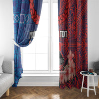 CHOGM FAST Samoa 2024 Window Curtain Samoan Tapa Tribal and Ornament Pattern with Hibiscus LT03 - Polynesian Pride