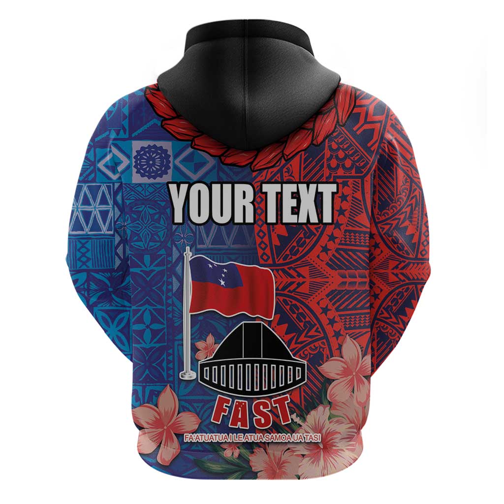 CHOGM FAST Samoa 2024 Zip Hoodie Samoan Tapa Tribal and Ornament Pattern with Hibiscus LT03 - Polynesian Pride