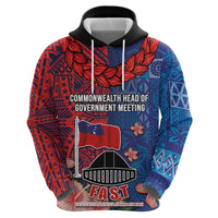 CHOGM FAST Samoa 2024 Zip Hoodie Samoan Tapa Tribal and Ornament Pattern with Hibiscus LT03 - Polynesian Pride