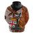 Fiji Australia Rugby Hoodie Kangaroo and Palm Tree Orange Tapa Pattern Mix Aboriginal LT03 - Polynesian Pride