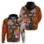 Fiji Australia Rugby Hoodie Kangaroo and Palm Tree Orange Tapa Pattern Mix Aboriginal LT03 - Polynesian Pride