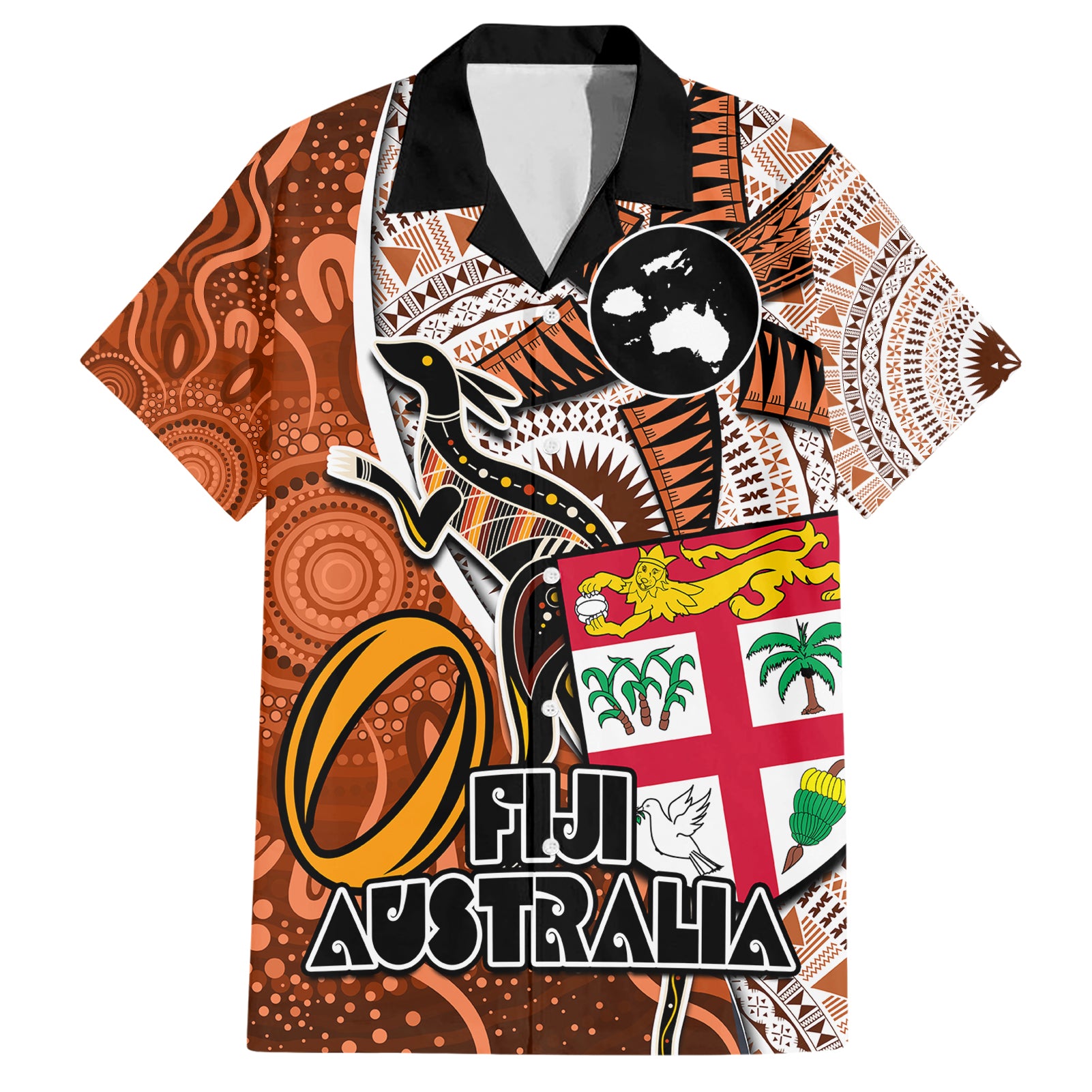 personalised-fiji-australia-rugby-hawaiian-shirt-kangaroo-and-palm-tree-orange-tapa-pattern-mix-aboriginal