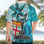 Fiji Australia Rugby Hawaiian Shirt Kangaroo and Palm Tree Blue Tapa Pattern Mix Aboriginal LT03 - Polynesian Pride