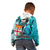 Fiji Australia Rugby Kid Hoodie Kangaroo and Palm Tree Blue Tapa Pattern Mix Aboriginal LT03 - Polynesian Pride