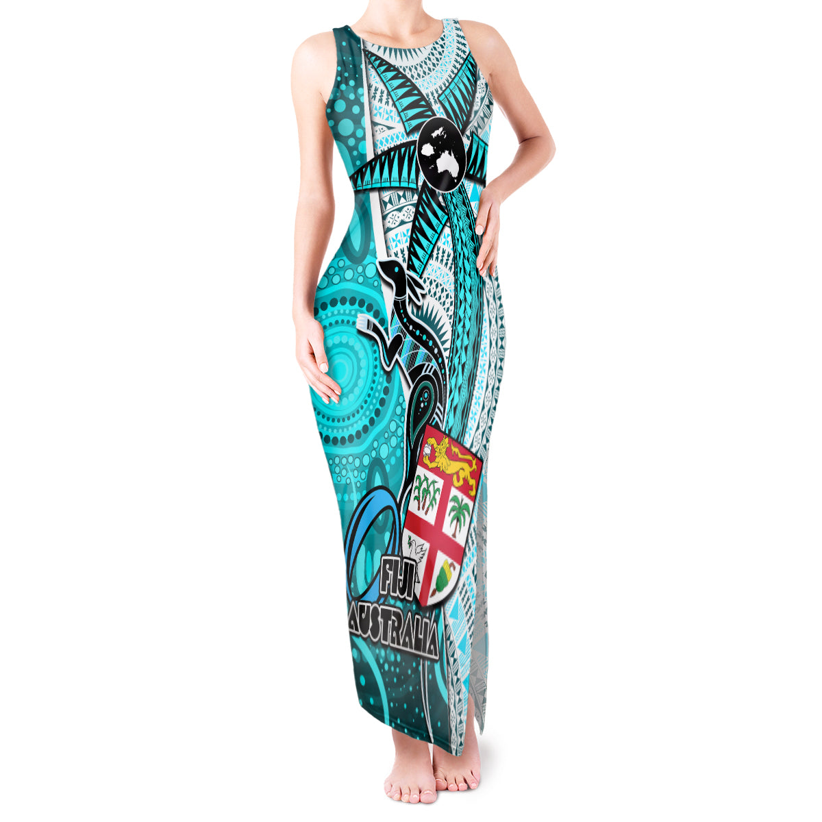 fiji-australia-rugby-tank-maxi-dress-kangaroo-and-palm-tree-blue-tapa-pattern-mix-aboriginal