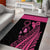 Breast Cancer Awareness Area Rug Think Pink Polynesian Ribbon and Butterfly