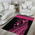 Breast Cancer Awareness Area Rug Think Pink Polynesian Ribbon and Butterfly