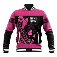 Breast Cancer Awareness Baseball Jacket Think Pink Polynesian Ribbon and Butterfly LT03 Unisex Pink - Polynesian Pride