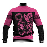 Breast Cancer Awareness Baseball Jacket Think Pink Polynesian Ribbon and Butterfly LT03 - Polynesian Pride