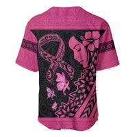 Breast Cancer Awareness Baseball Jersey Think Pink Polynesian Ribbon and Butterfly LT03 - Polynesian Pride