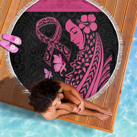 Breast Cancer Awareness Beach Blanket Think Pink Polynesian Ribbon and Butterfly LT03 - Polynesian Pride