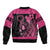 Breast Cancer Awareness Bomber Jacket Think Pink Polynesian Ribbon and Butterfly