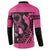 Breast Cancer Awareness Button Sweatshirt Think Pink Polynesian Ribbon and Butterfly