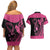 Breast Cancer Awareness Couples Matching Off Shoulder Short Dress and Hawaiian Shirt Think Pink Polynesian Ribbon and Butterfly